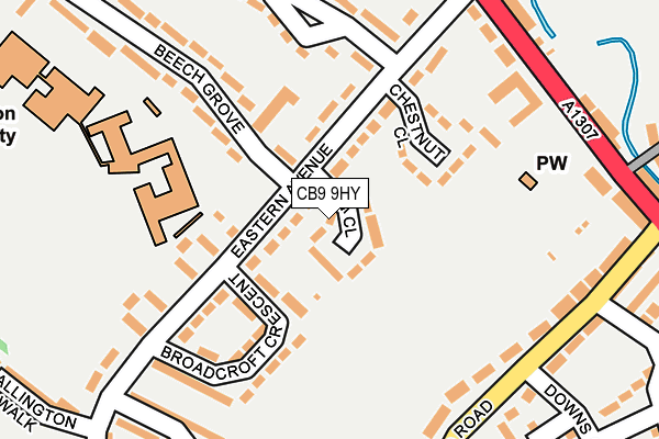 CB9 9HY map - OS OpenMap – Local (Ordnance Survey)