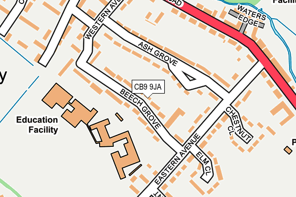 CB9 9JA map - OS OpenMap – Local (Ordnance Survey)