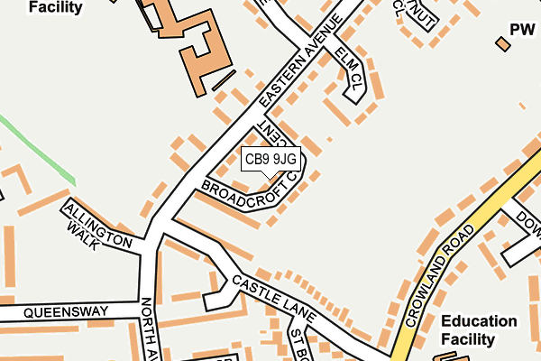 CB9 9JG map - OS OpenMap – Local (Ordnance Survey)