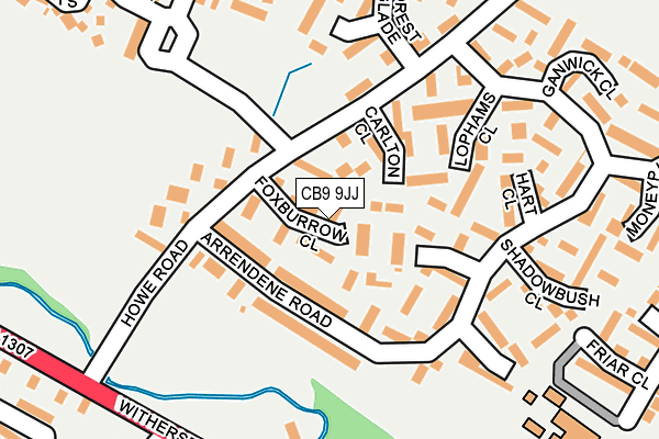 CB9 9JJ map - OS OpenMap – Local (Ordnance Survey)