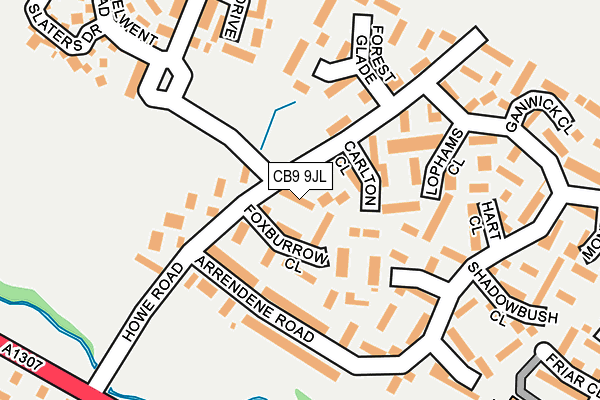 CB9 9JL map - OS OpenMap – Local (Ordnance Survey)