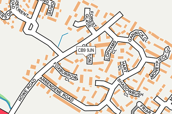 CB9 9JN map - OS OpenMap – Local (Ordnance Survey)