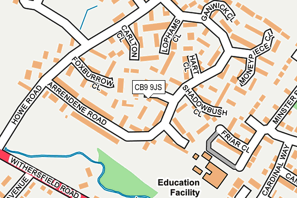 CB9 9JS map - OS OpenMap – Local (Ordnance Survey)