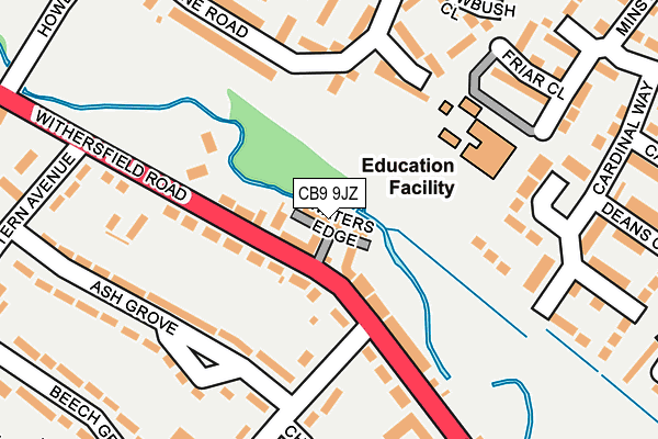 CB9 9JZ map - OS OpenMap – Local (Ordnance Survey)