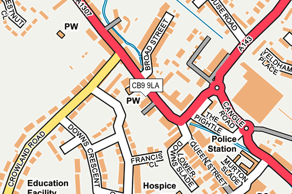 CB9 9LA map - OS OpenMap – Local (Ordnance Survey)