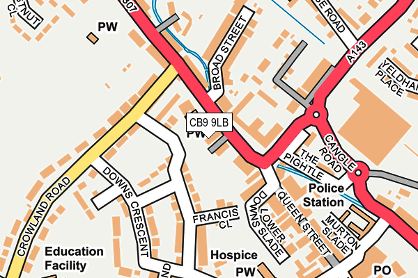 CB9 9LB map - OS OpenMap – Local (Ordnance Survey)