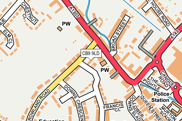 CB9 9LD map - OS OpenMap – Local (Ordnance Survey)