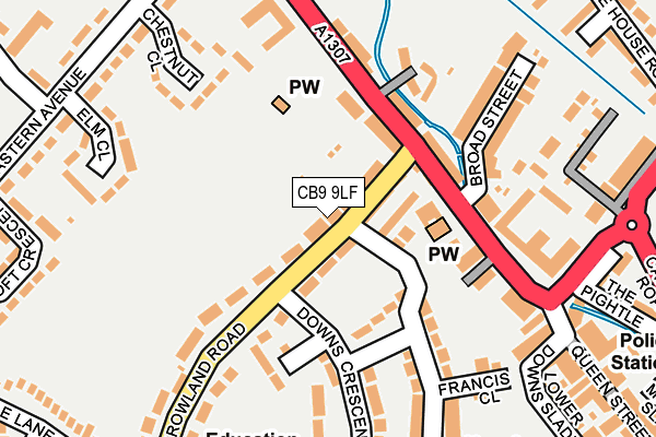 CB9 9LF map - OS OpenMap – Local (Ordnance Survey)