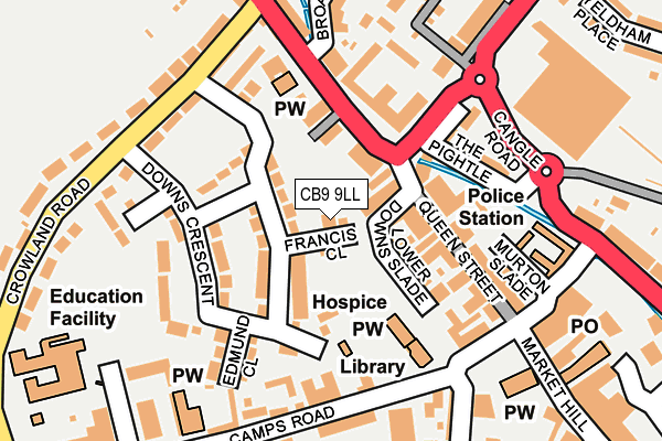 CB9 9LL map - OS OpenMap – Local (Ordnance Survey)