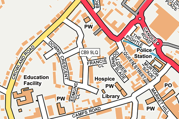 CB9 9LQ map - OS OpenMap – Local (Ordnance Survey)