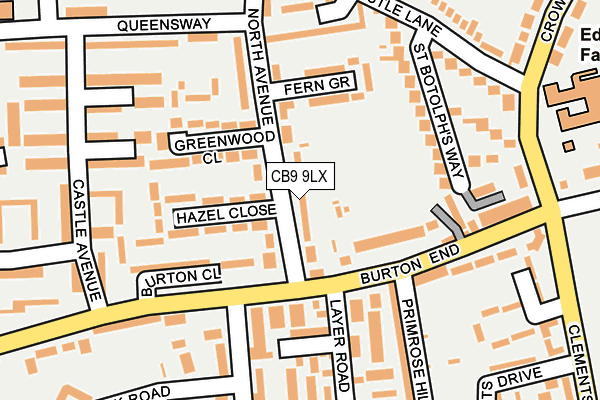 CB9 9LX map - OS OpenMap – Local (Ordnance Survey)