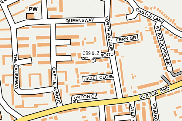 CB9 9LZ map - OS OpenMap – Local (Ordnance Survey)