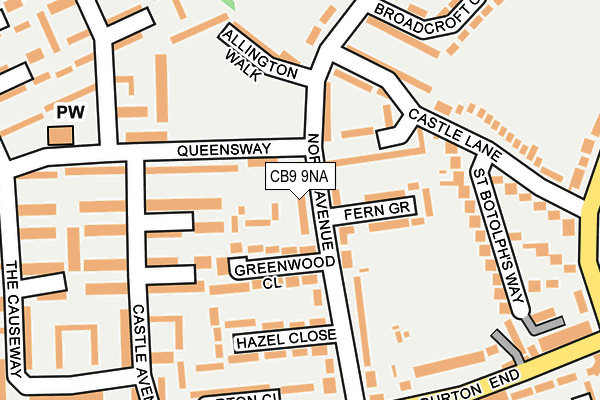 CB9 9NA map - OS OpenMap – Local (Ordnance Survey)