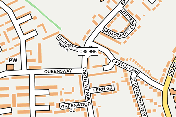 CB9 9NB map - OS OpenMap – Local (Ordnance Survey)