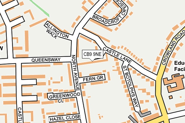 CB9 9NE map - OS OpenMap – Local (Ordnance Survey)