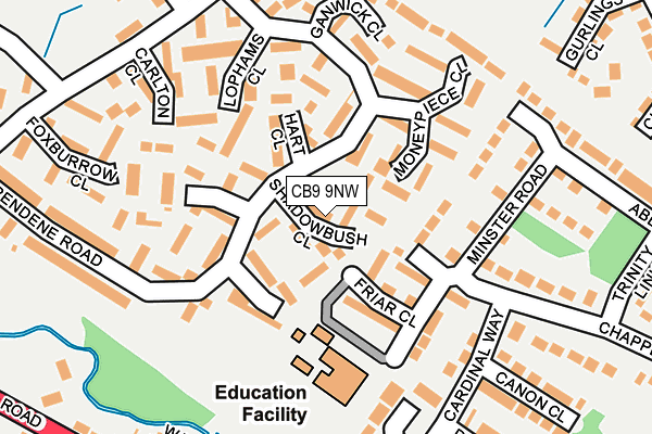 CB9 9NW map - OS OpenMap – Local (Ordnance Survey)