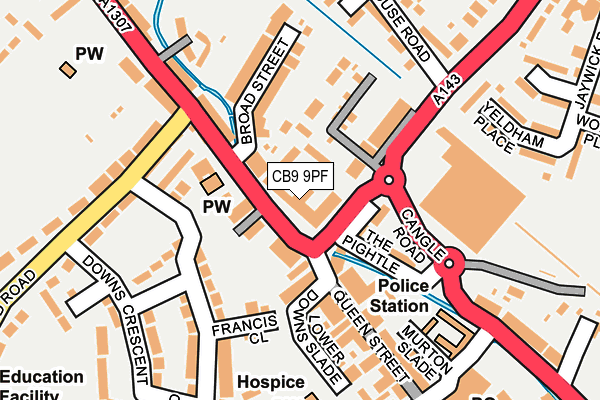 CB9 9PF map - OS OpenMap – Local (Ordnance Survey)