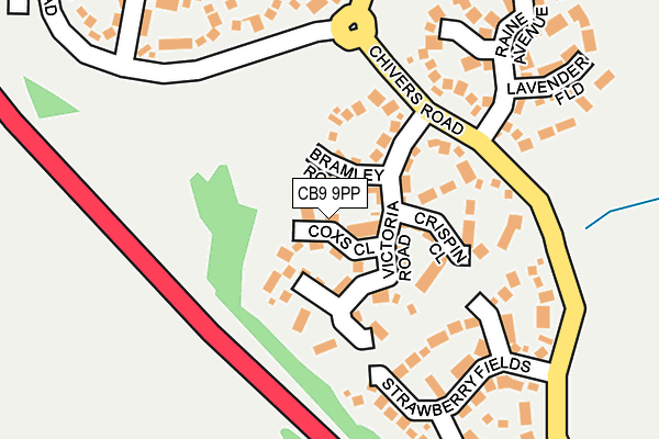 CB9 9PP map - OS OpenMap – Local (Ordnance Survey)