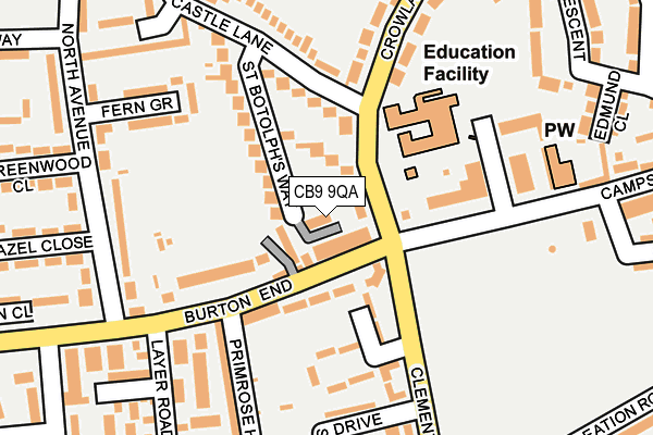 CB9 9QA map - OS OpenMap – Local (Ordnance Survey)