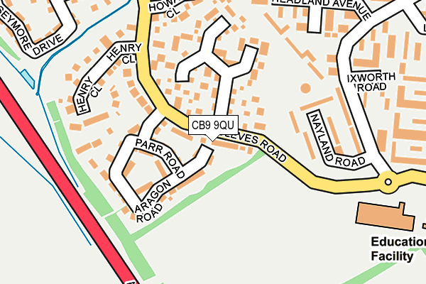 CB9 9QU map - OS OpenMap – Local (Ordnance Survey)