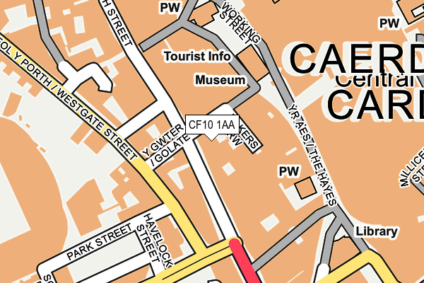 CF10 1AA map - OS OpenMap – Local (Ordnance Survey)