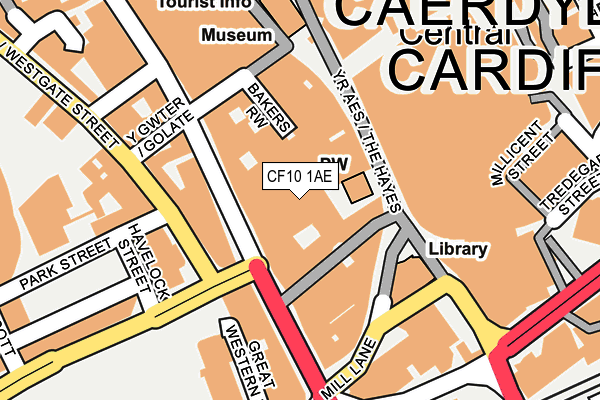 CF10 1AE map - OS OpenMap – Local (Ordnance Survey)