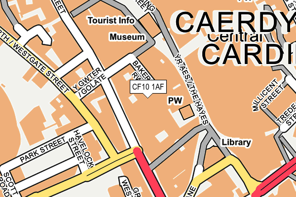 CF10 1AF map - OS OpenMap – Local (Ordnance Survey)