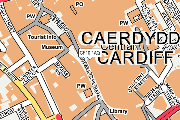 CF10 1AQ map - OS OpenMap – Local (Ordnance Survey)