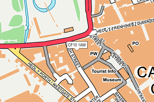 CF10 1AW map - OS OpenMap – Local (Ordnance Survey)