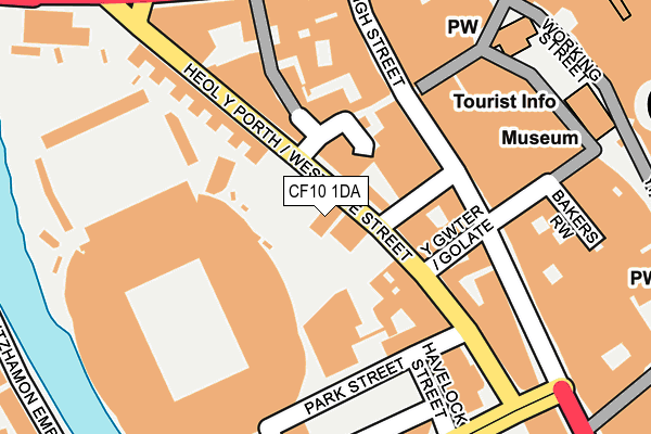 CF10 1DA map - OS OpenMap – Local (Ordnance Survey)