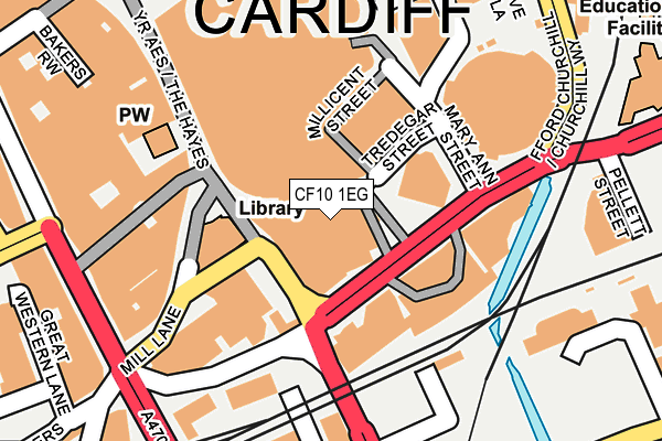 CF10 1EG map - OS OpenMap – Local (Ordnance Survey)