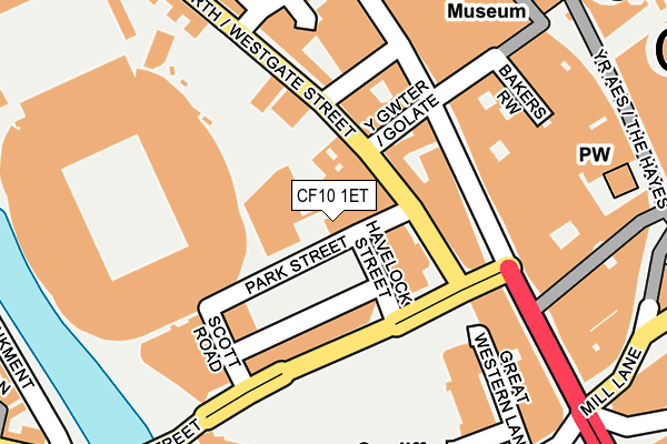 CF10 1ET map - OS OpenMap – Local (Ordnance Survey)