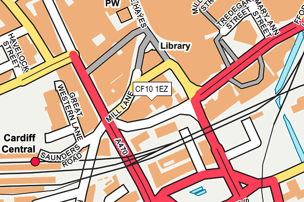 CF10 1EZ map - OS OpenMap – Local (Ordnance Survey)