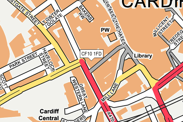 CF10 1FD map - OS OpenMap – Local (Ordnance Survey)