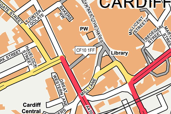 CF10 1FF map - OS OpenMap – Local (Ordnance Survey)