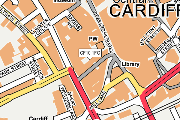 CF10 1FG map - OS OpenMap – Local (Ordnance Survey)