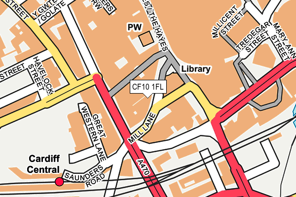 Map of MILL LANE STUDIO CARDIFF LTD at local scale