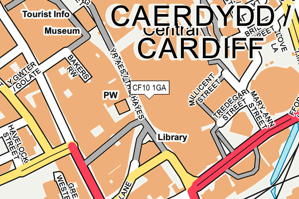 CF10 1GA map - OS OpenMap – Local (Ordnance Survey)