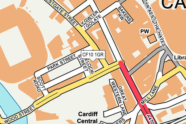 CF10 1GR map - OS OpenMap – Local (Ordnance Survey)