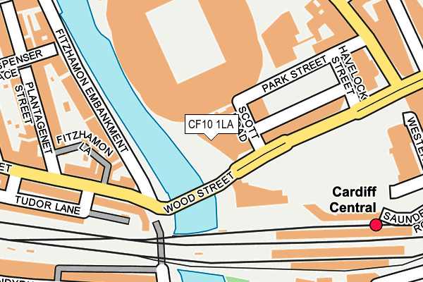 CF10 1LA map - OS OpenMap – Local (Ordnance Survey)