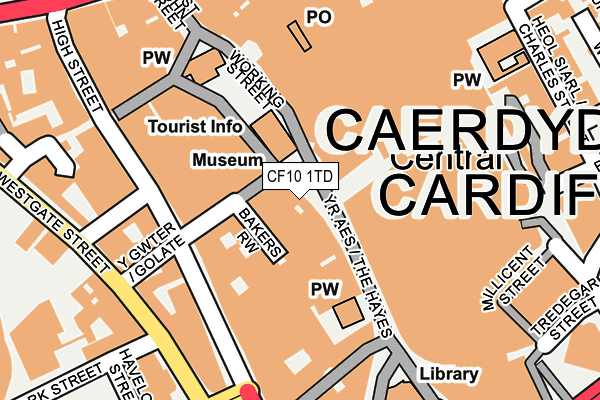 CF10 1TD map - OS OpenMap – Local (Ordnance Survey)