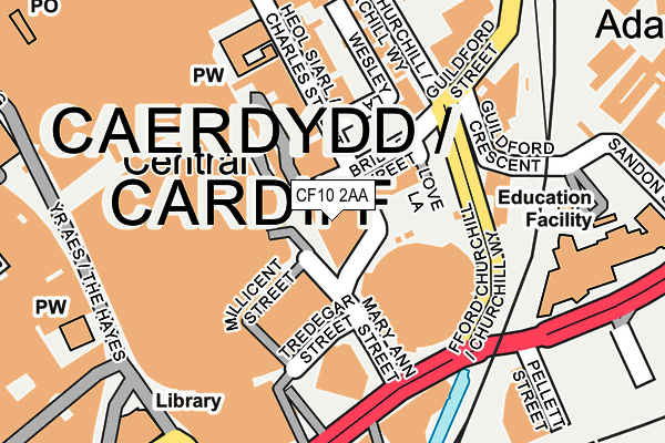 CF10 2AA map - OS OpenMap – Local (Ordnance Survey)