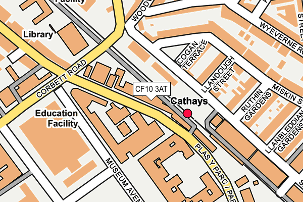 CF10 3AT map - OS OpenMap – Local (Ordnance Survey)