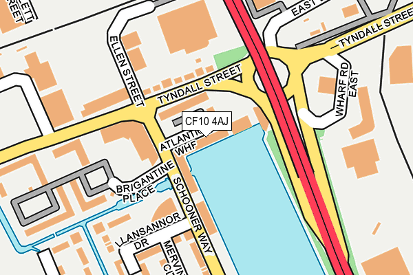 CF10 4AJ map - OS OpenMap – Local (Ordnance Survey)