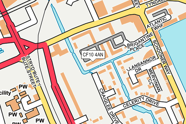 CF10 4AN map - OS OpenMap – Local (Ordnance Survey)