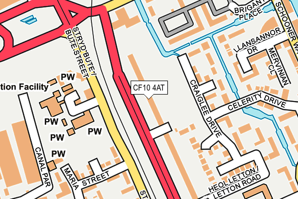 CF10 4AT map - OS OpenMap – Local (Ordnance Survey)