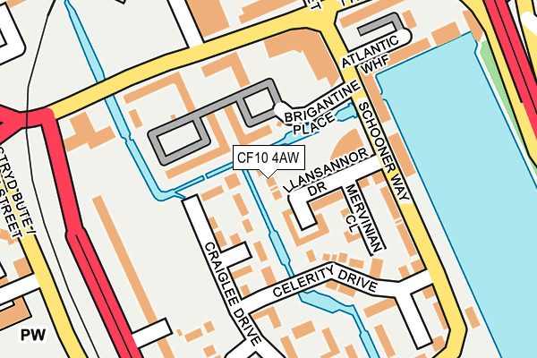 CF10 4AW map - OS OpenMap – Local (Ordnance Survey)