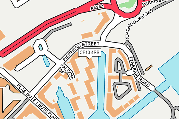 CF10 4RB map - OS OpenMap – Local (Ordnance Survey)