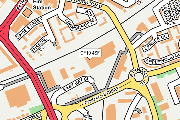 CF10 4SF map - OS OpenMap – Local (Ordnance Survey)