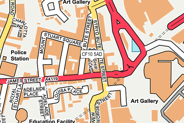 CF10 5AD map - OS OpenMap – Local (Ordnance Survey)